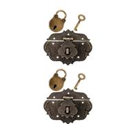 2 Ensembles Cadenas Ancien Ours en Alliage de Zinc | Moraillon Assorti, Usage Intérieur pour Boîte à Bijoux et Valise, Sécurité Discrète, Lot de Sets