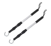 2 Ensembles Crochet de Trappe de Grenier Télescopique | Barre de Traction Réglable 16 à 35 Pouces, Anneau Corde Inclus, pour Hachures de Plafond