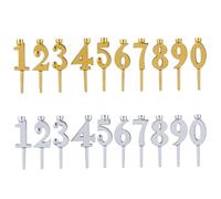 2 ensembles de porte-bougies 0-9 bougies d'anniversaire réutilisables imprimées en 3D avec piquets numériques réutilisables pour gâteaux d'anniversaire 1, 6x3, 9 pouces, décorations 'été