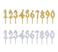 2 ensembles de porte-bougies numéro 0-9 bougies d'anniversaire réutilisables imprimées en 3D avec piquets numérotées réutilisables pour gâteaux d'anniversaire 1, 6 x 3, 9 pouces, utilisation es