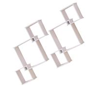 2 ensembles Étagère Murale Carrée en Bois Blanc pour Chambre et bureau | Installation Murale Facile, Surface Lisse et Effet Moderne, pour Couloirs, Dortoirs et Petits Espaces