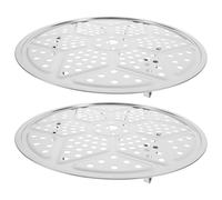 2 ensembles Grille de Cuisson à Vapeur en Acier Inoxydable avec pieds | Support Argenté Stable, Élève les Aliments au-Dessus de L’Eau, pour Casseroles, Autocuiseurs, Gâteaux et Viandes