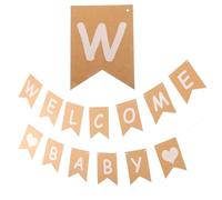2 ensembles Guirlande Bannière Welcome 16x12x0,1cm, Déco Fête | Plastique, Nylon et Kraft Paper, à Suspendre aux Murs, Portes, Fenêtres, Tente Photo