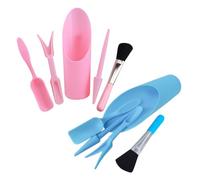 2 Ensembles Kit D’Outils de Repiquage de Jardin, Mini | Minimise le Dérangement des Racines, Transplantation, avec Pelle, Seau, Brosse de Nettoyage, Rose et Bleu