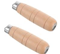 2 Ensembles Poignée de Couteau en Bois et Métal Antidérapante | Forme Ergonomique, Surface Polie et Lisse, Remplacement DIY, Cuisine et Préparation
