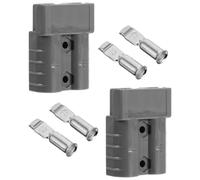 2 Ensembles Prise à Déconnexion Rapide 600 V 50 A 2p | Contacts Cuivrés Argentés, Boîtier PC Ul94 V-0, Ressorts Haute Tension, Câbles 6-12 Awg, Chariots Élévateurs