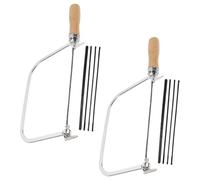 2 Ensembles Scie à Chantourner en Bois, Mini à Main U | Cadre en Fer en U, Poignée Ergonomique en Bois, Format Compact Léger, pour DIY et Travaux Créatifs