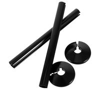2 Ensembles Tuyau Mural Décoratif Noir en Plastique | Kit Simple, Couvre Trous de Mur, Aspect Sobre, pour Évier et Conduites de Salle de Bain