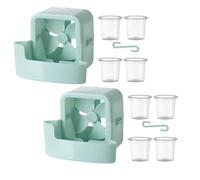2 Ensembles Ventilateur de Refroidissement avec Bac à Glaçons | Plastique, Installation sans Perçage avec Crochet, Anti-fuite, Réutilisable, pour Bureau