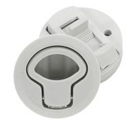 2 Ensembles Verrou de Trappe Rond Encastré Blanc | Montage Affleurant, Poignée Encastrée Discrète, Nylon et Acier Inoxydable, Trou Standard 1/4 Pouces