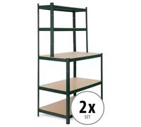 2 Etagere Etabli d'atelier 625kg Charge Lourde Metallique de Rangement Atelier
