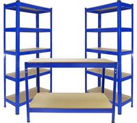 Monster Racking 2 x Rayonnage T-Rax + Etabli Q-Rax - Bleu