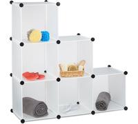 2 étagères à plusieurs niveaux à 6 compartiments, étagères modulaires pouvant servir d'armoire ou de séparateur de pièce, système d'étagères ouvertes, blanc