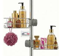 2 Etageres Douche sans Percage | Etagère Salle de Bain en Inox | Réglage Universel pour Colonnes de Douches | Installation Rapide et Facile | Porte Savon Shampoing | Ne Rouille Pas | OriginalCup®