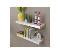 vidaXL Étagères murales MDF – Rangement pour livres et DVD – Blanc