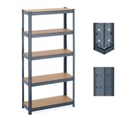 2 étagères robustes, 5 niveaux, dimensions 150x75x30 cm, capacité de charge de 875 kg, étagères de rangement, idéales pour la cave et le garage, en métal, de couleur anthracite