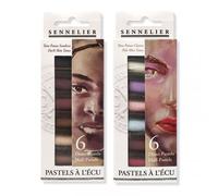 Sennelier ensemble de Pastel secs 12 demi pastels. pastels tendres"à l'écu"- PORTRAIT + Estompe