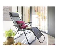 2 Fauteuils de jardin relax SILOS Gris anthracite - Hespéride