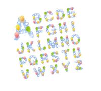 2 Feuilles Autocollant Décoratif Alphabet Montgolfière PVC