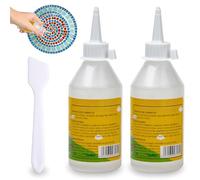 2 Flacons De Colle Mosaique,100 Ml Transparent Colle Mosaïque,Colles À Mosaïques,Avec Pinceau Et Pointe Effilée,Convient Pour La Mosaïque,Le Verre,L'acrylique,La Céramique
