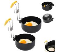 2 Folding Egg Poacher Pan, Single Poached Egg Moulds - Anti-Scalding Handle | Egg Poachers Non Stick, Stainless Steel Egg Poacher Cups, Kitchen Gadgets 2026 - Efficient for Breakfast Butter Chocolate