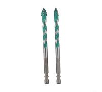 2 Forets Carbure Multi-Matériaux 6mm Verre pour bois 2 Forets(10mm) | Carbure dur, compatible verre pour bois métal pour carrelage, taille 6mm, usage domestique et professionnel