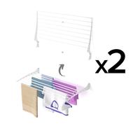 2 Foxydry Fold – Étendoirs à linge muraux pliables et peu encombrants, pour salle de bains, balcon ou terrasse