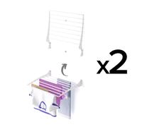 2 Foxydry Fold – Étendoirs à linge muraux pliables et peu encombrants, pour salle de bains, balcon ou terrasse