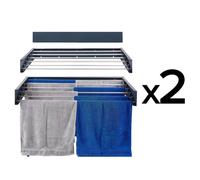 2 Foxydry Hide 101 cm – Étendoirs à linge muraux rétractables et peu encombrants, idéals pour la salle de bains et la buanderie