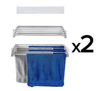 2 Foxydry Hide 71 cm blancs – Étendoirs à linge muraux rétractables, élégants et peu encombrants