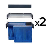2 Foxydry Hide 71 cm – Étendoirs à linge muraux rétractables en aluminium, compacts et résistants à la corrosion