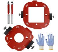 2 gabarits de positionnement d'angle de fraisage, ABS + CNC Rayon de fraisage à haute dureté, kit de guide de fraisage, outil auxiliaire de coupe d'arc en d'aluminium pour S