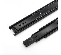 2 glissières épaisses à trois sections Pour Tiroir | Guide de tiroir triple, rail silencieux, glissière noire en acier laminé à froid(20 inches (50cm))