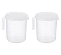 2 gobelets doseurs de 500 ml en polypropylène, avec graduation double face et poignée