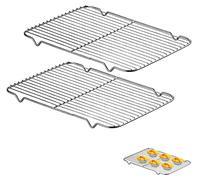 2 grilles de refroidissement, grille de cuisson en acier inoxydable, 31 x 20 x 1,5 cm