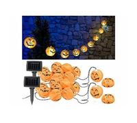 : 2 guirlandes à LED avec 10 lampions citrouilles d'Halloween - Solaire