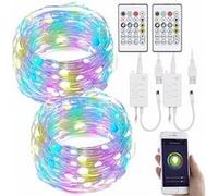Luminea Home Control 2 guirlandes à LED RVB connectées compatibles commandes vocales - 5 m