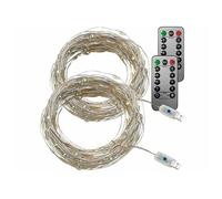 : 2 guirlandes LED USB télécommandées - 10 m - Blanc lumière du jour