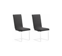 : 2 housses de chaise extensibles et écologiques - Noir