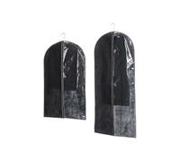 - 2 Housses pour costume - 135 x 60 et 100 x 60 cm - Noir et taupe
