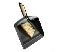 2-in-1 Hand Broom Dustpan Set Serrated Edge(Black) | Serrated comb edge, removes trapped hair instantly, efficient cleaning, no manual picking needed