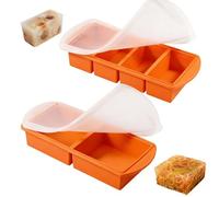 2-in-1 Souper Cubes, 2 Plateaux de Congélation en Silicone avec Couvercle
