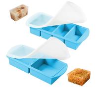 2-in-1 Souper Cubes, 2 Plateaux de Congélation en Silicone avec Couvercle