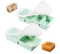 2-in-1 Souper Cubes, 2 Plateaux de Congélation en Silicone avec Couvercle
