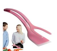 2-in-1 Spatula Tongs - Silicone Egg Flipper Fish Steak Turner | Easy to clean; high-temperature silicone; ergonomic handle for frying and BBQ
