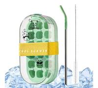 2 In 1 Water Bottle With Ice Tray - Reusable Press Release Ice Cube Bottle With Straw | Function Cold Drink Container | Portable Hydration B́ottle For Home Kitchen Office Travel Outdoor Camping