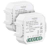 Luminea Home Control 2 interrupteurs connectés encastrés à commandes vocales