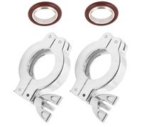 2 jeux de pinces de charnière à écrou à oreilles en aluminium avec bague de centrage et joint torique FKM for Applications sous vide(KF25)