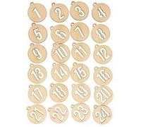 2 kits de chiffres ronds en bois calendrier de l'Avent - Artemio Marron G