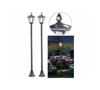 : 2 lampadaires solaires à LED, capteur PIR et crépusculaire, 300 lm, 160 cm